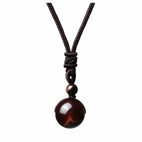 Fashion 16mm Natural Obsidian Pendant Amethyst Necklace For Men And Women - ShreeBliss