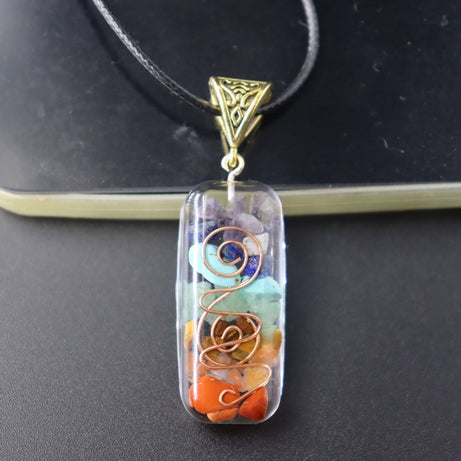 Retro 7 Chakra Healing Crystal Pendant – ShreeBliss