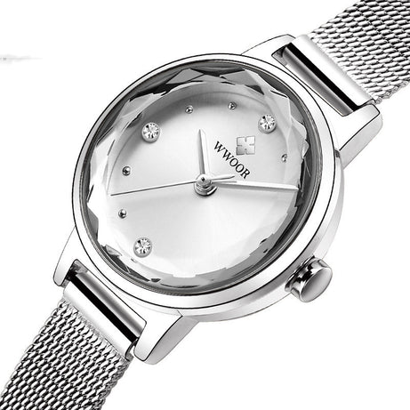 Simple Women’s Quartz Watch with Mesh Strap - ShreeBliss