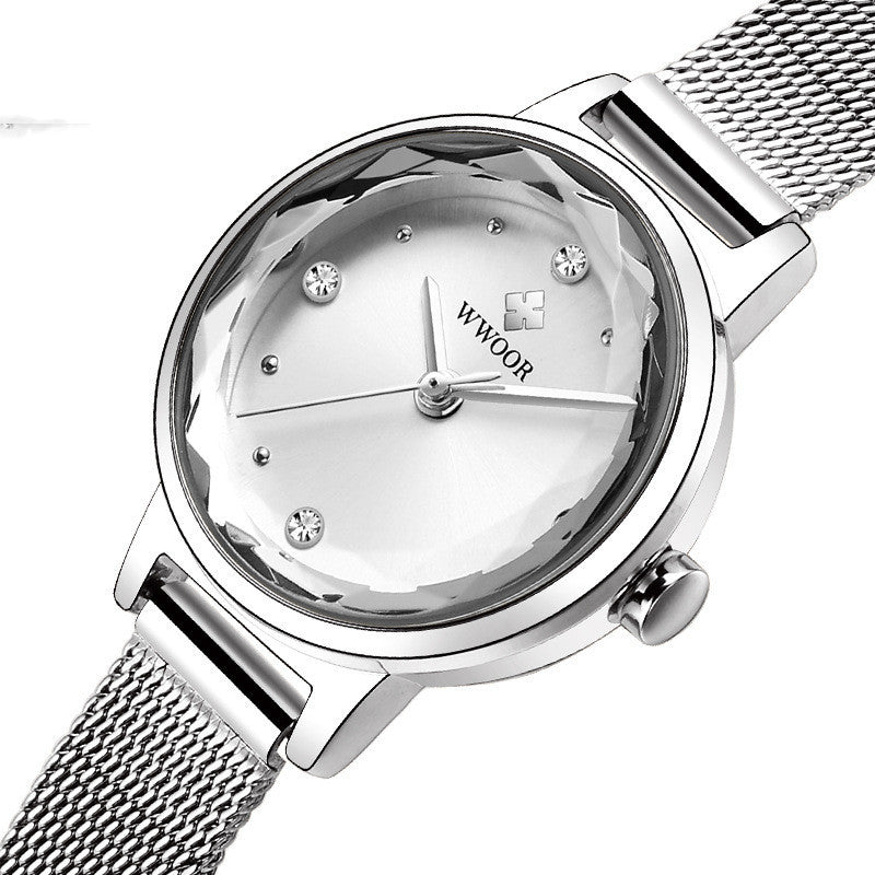 Simple Women’s Quartz Watch with Mesh Strap - ShreeBliss