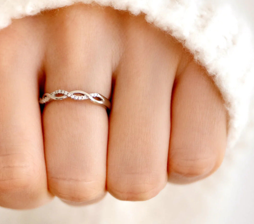 Artistic Temperament Cross Woven Twisted Ring – ShreeBliss