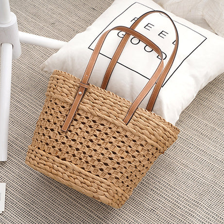 Large Capacity Straw Braided Bag – ShreeBliss