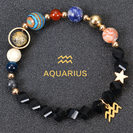 Eight Planets Twelve Constellations Frosted Stone Beaded Bracelet – ShreeBliss