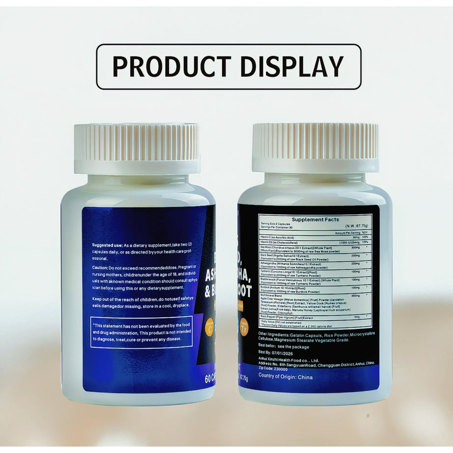 Abronikey Sea Moss 60 Capsules - Immune & Digestive Support, Rich in Vitamins & Minerals - ShreeBliss