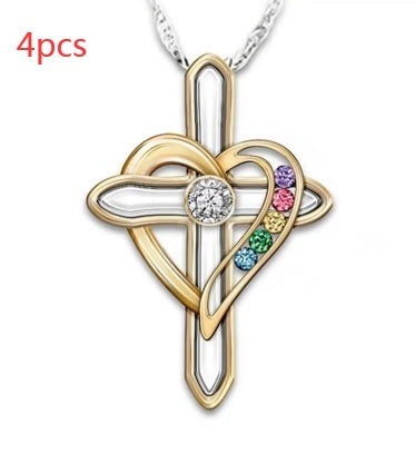 Colorful Cross Love Gemstone Pendant – ShreeBliss
