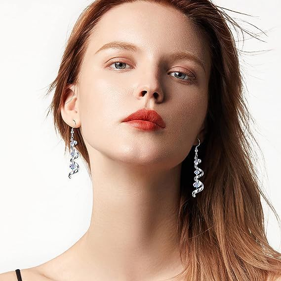 Fashion Spiral Ribbon Multi-drop Teardrop Earrings – ShreeBliss