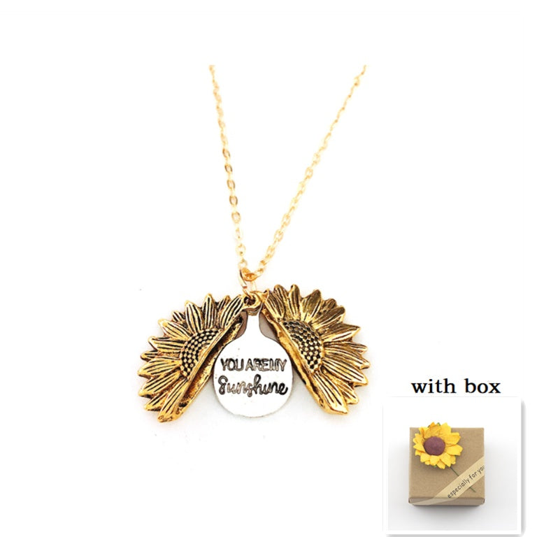 Sunflower Double Lettering Necklace - ShreeBliss