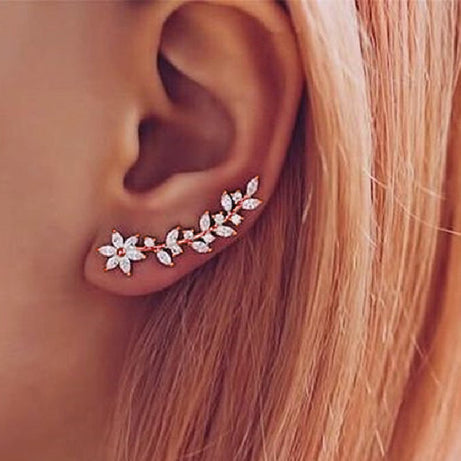 European And American Style Internet Celebrity Full Diamond Flower Earrings For Women – ShreeBliss