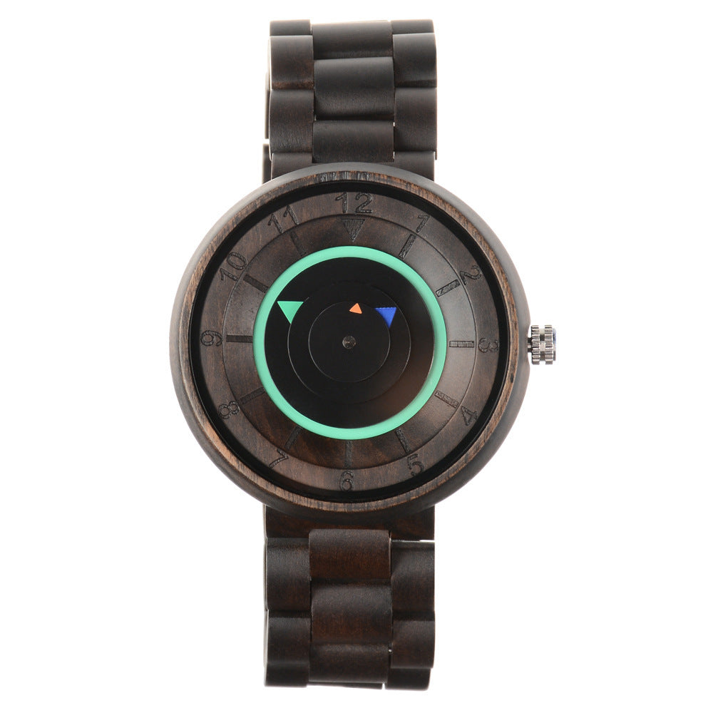 No Pointer Concept Wood Quartz Watch - ShreeBliss