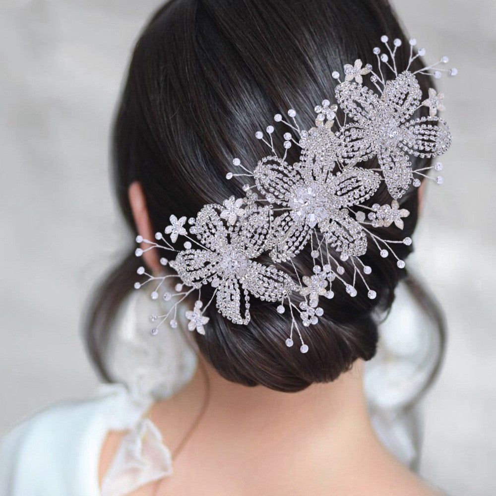 Bridal Flower Rhinestone Hairband – ShreeBliss