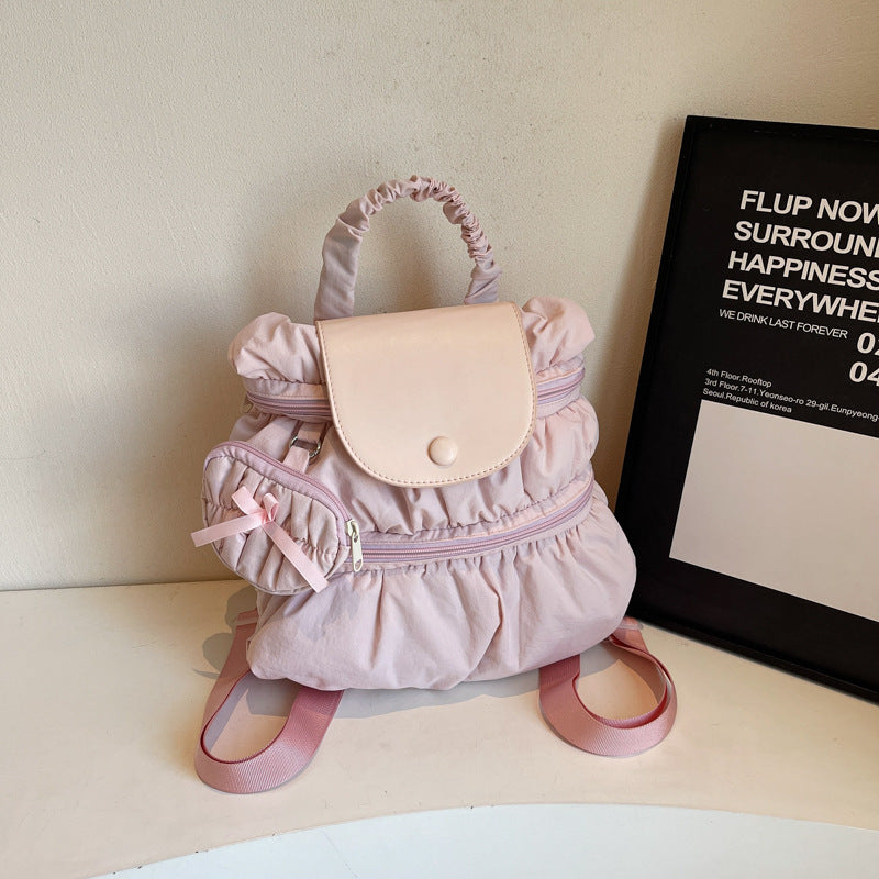 Fashionable Pleated Women's Backpack - ShreeBliss