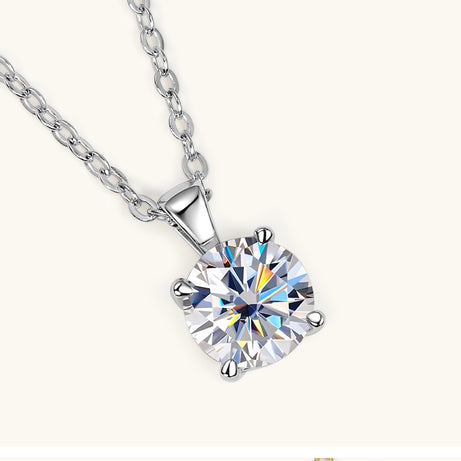 Classic Four-Claw Diamond Pendant Necklace – ShreeBliss
