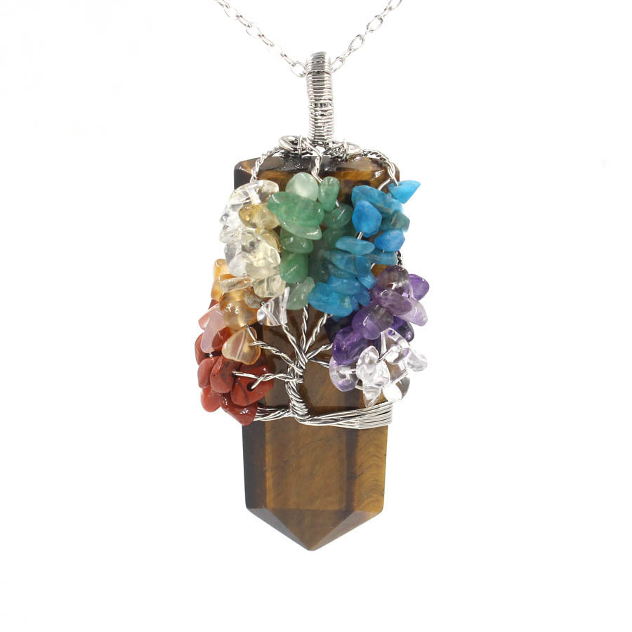 Crystal Column Tree of Life Pendant Necklace – ShreeBliss