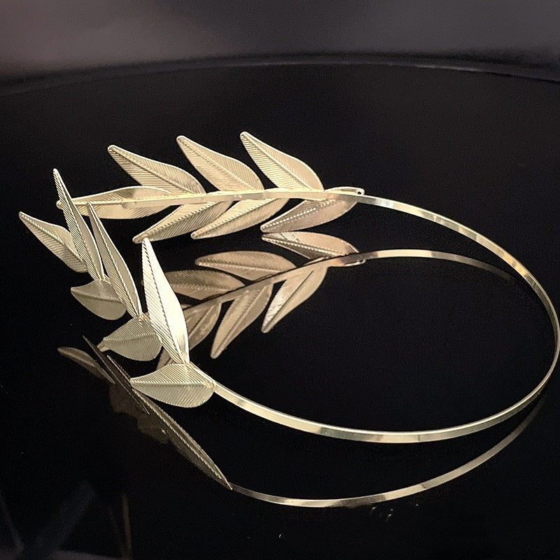 Bride Metal Leaf Headband – ShreeBliss
