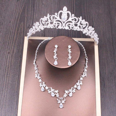 Bridal Rhinestone Crown Necklace Set – ShreeBliss