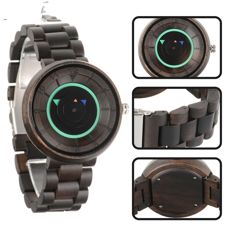 No Pointer Concept Wood Quartz Watch - ShreeBliss