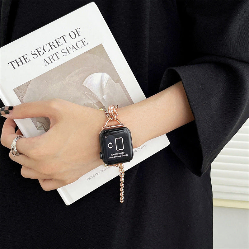 Pearl Metal Chain Watch - ShreeBliss