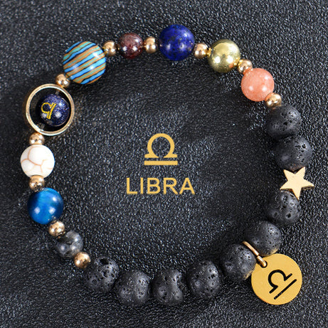 Eight Planets Twelve Constellations Frosted Stone Beaded Bracelet – ShreeBliss