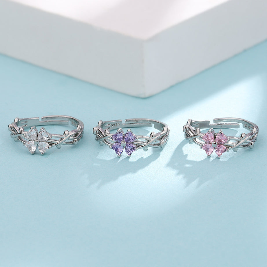 Lucky Four-Leaf Clover Ring Female Fashion – ShreeBliss