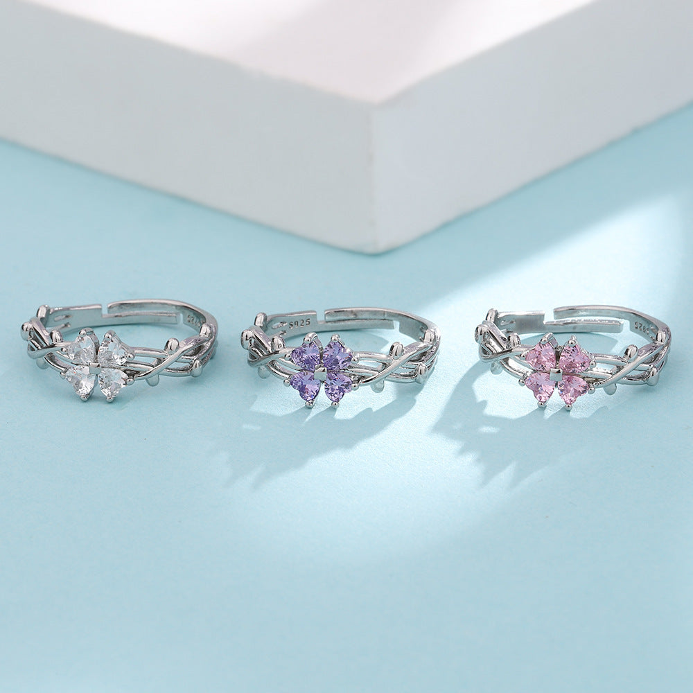 Lucky Four-Leaf Clover Ring Female Fashion – ShreeBliss