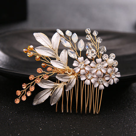 Handmade Gold Leaf Bridal Hairband – ShreeBliss