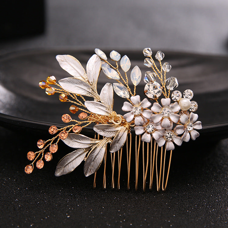 Handmade Gold Leaf Bridal Hairband – ShreeBliss