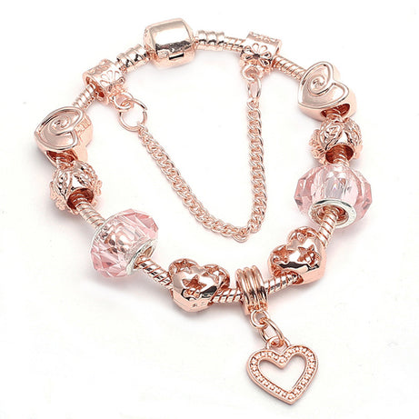 Fashion Love Geometric Rose Gold Bracelet Women's Jewelry - ShreeBliss