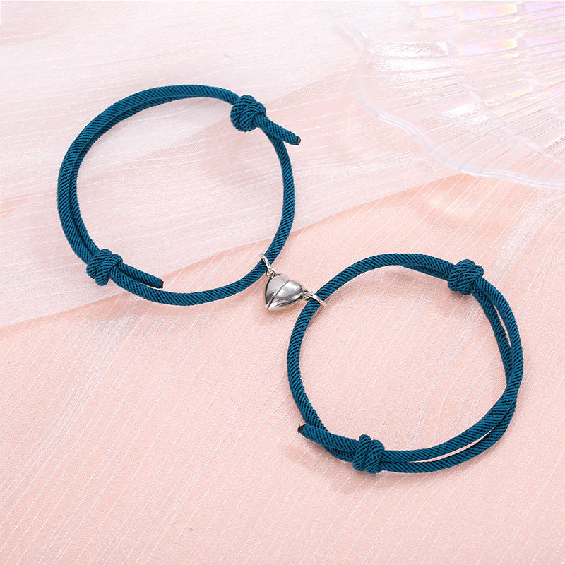 Simple Alloy Love Magnets Attracting Couple Bracelets - ShreeBliss