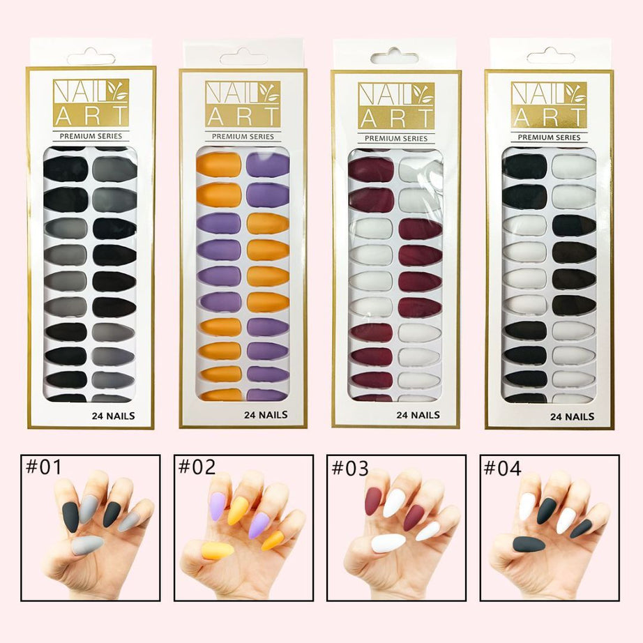 L-3 Matte Nails (24 Pieces) - ShreeBliss