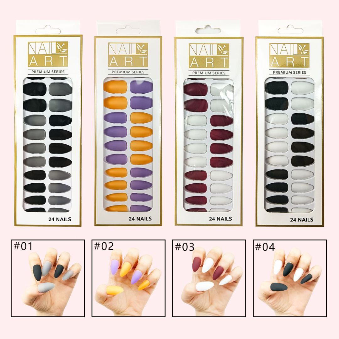 L-3 Matte Nails (24 Pieces) - ShreeBliss