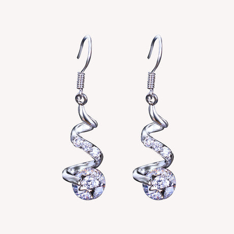 Purple Zircon Spiral Ear Hook Earrings – ShreeBliss
