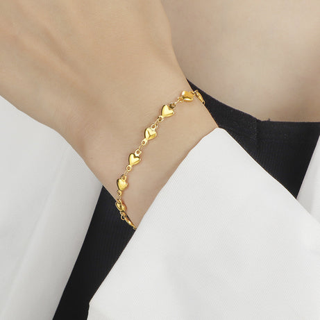Gold Chain Heart Bracelet Stainless Steel – ShreeBliss
