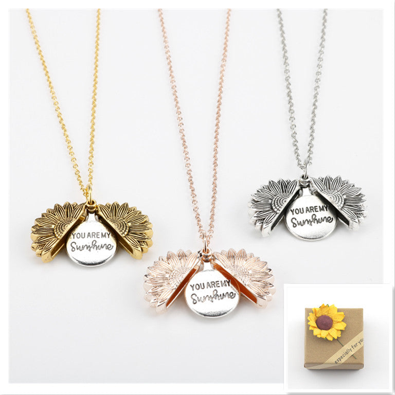 Sunflower Double Lettering Necklace - ShreeBliss