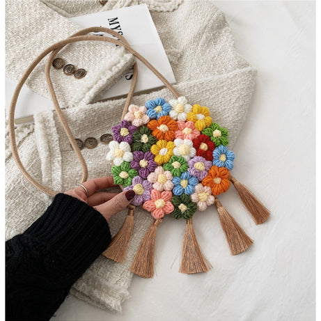 Ethnic Fluffy Floral Round Bag – ShreeBliss