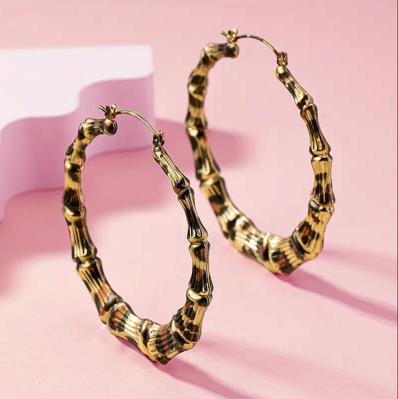 European And American Simple Graceful Leopard Print Joker Women Trendy Earrings – ShreeBliss