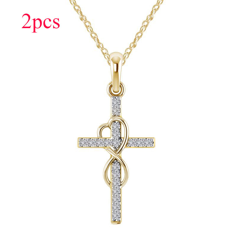 Alloy Eight-Character Cross Pendant Necklace – ShreeBliss