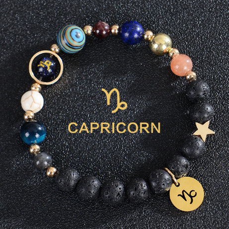 Eight Planets Twelve Constellations Frosted Stone Beaded Bracelet – ShreeBliss