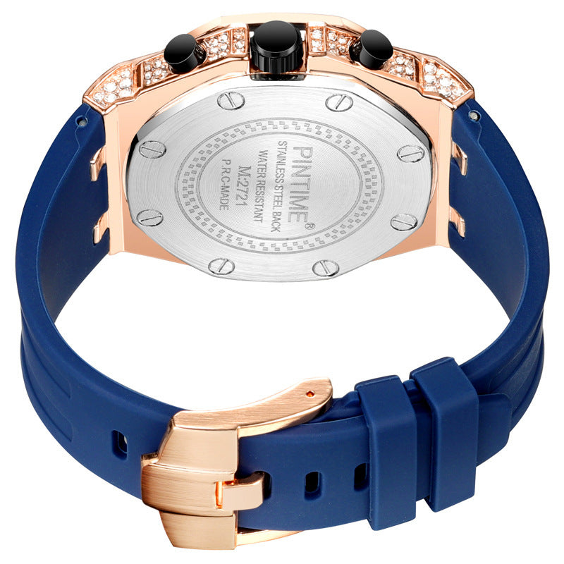 Vintage Diamond-Studded Chronograph Watch - ShreeBliss