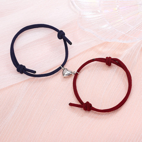 Simple Alloy Love Magnets Attracting Couple Bracelets - ShreeBliss