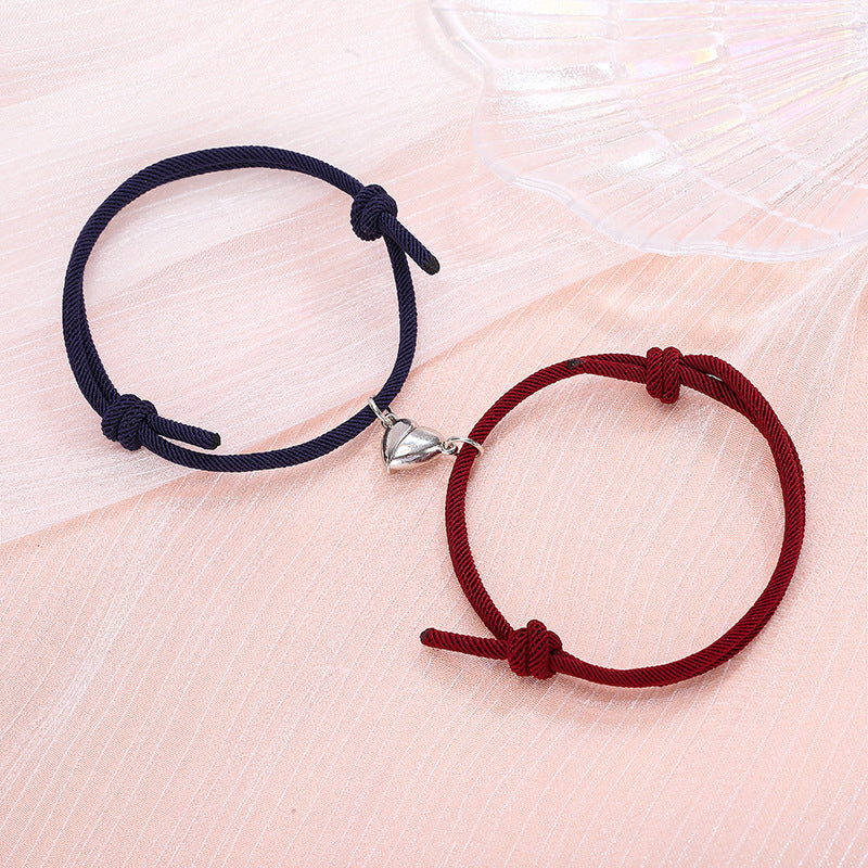 Simple Alloy Love Magnets Attracting Couple Bracelets - ShreeBliss