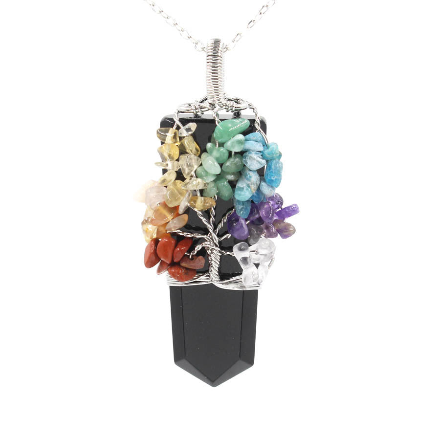 Crystal Column Tree of Life Pendant Necklace – ShreeBliss