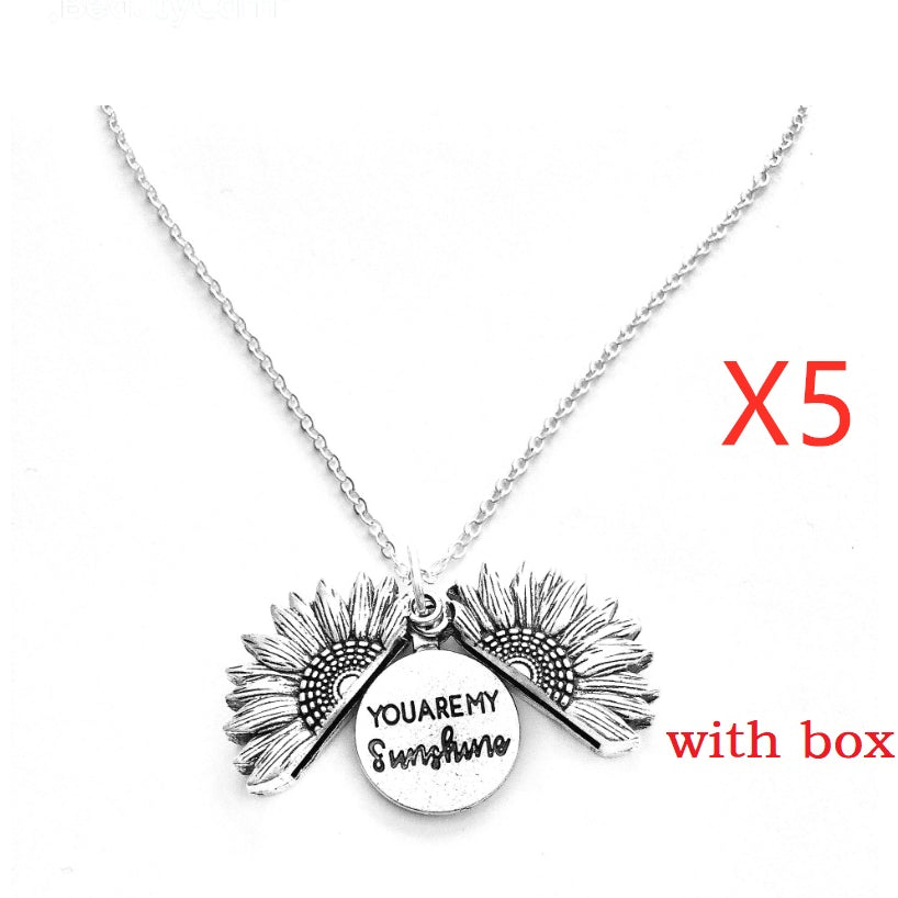Sunflower Double Lettering Necklace - ShreeBliss
