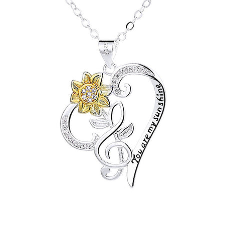 Two-Color Sunflower Pendant Necklace – ShreeBliss