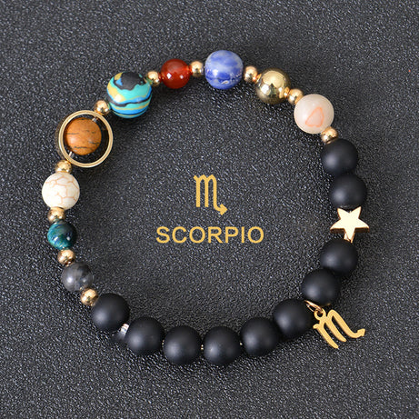 Eight Planets Twelve Constellations Frosted Stone Beaded Bracelet – ShreeBliss