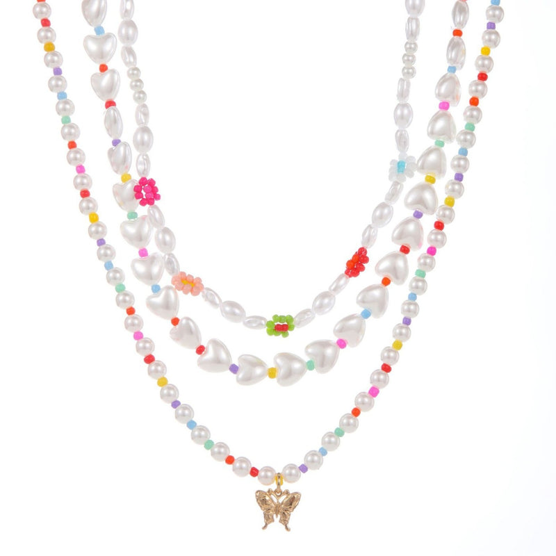 Gold-Plated Pearl Multi-Row Necklace – ShreeBliss