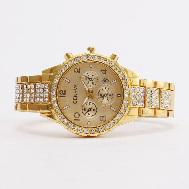 Diamond Digital Calendar Quartz Watch - ShreeBliss