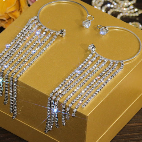 Fashionable And Simple Long Tassel Earrings - ShreeBliss