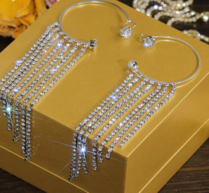 Fashionable And Simple Long Tassel Earrings - ShreeBliss