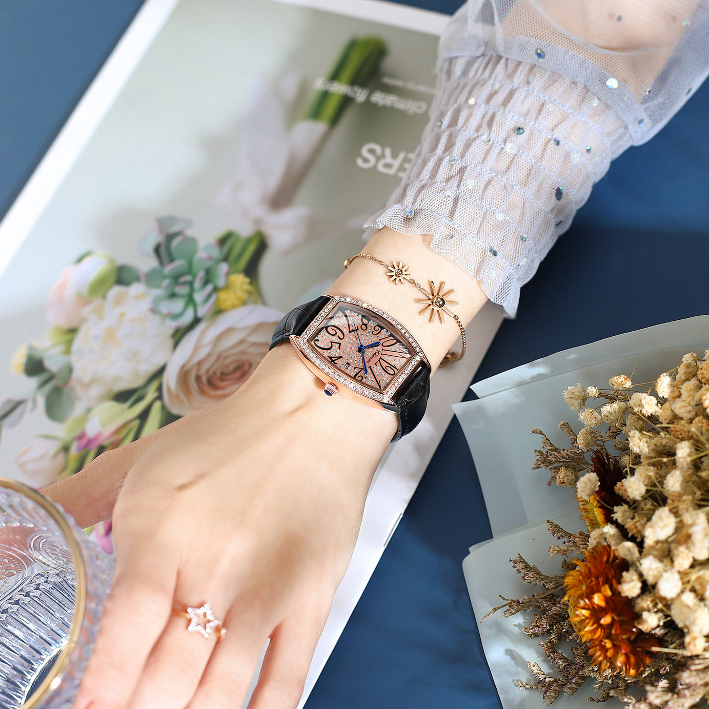 Casual Ladies Watch with Solid Steel Band - ShreeBliss