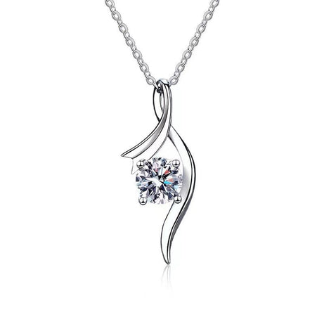 925 Sterling Silver Four-Claw Diamond Necklace – ShreeBliss